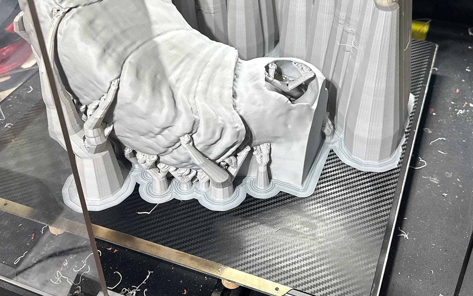 Multi-part 3D print pieces arranged for a quote